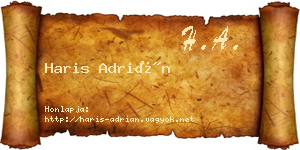 Haris Adrián névjegykártya
